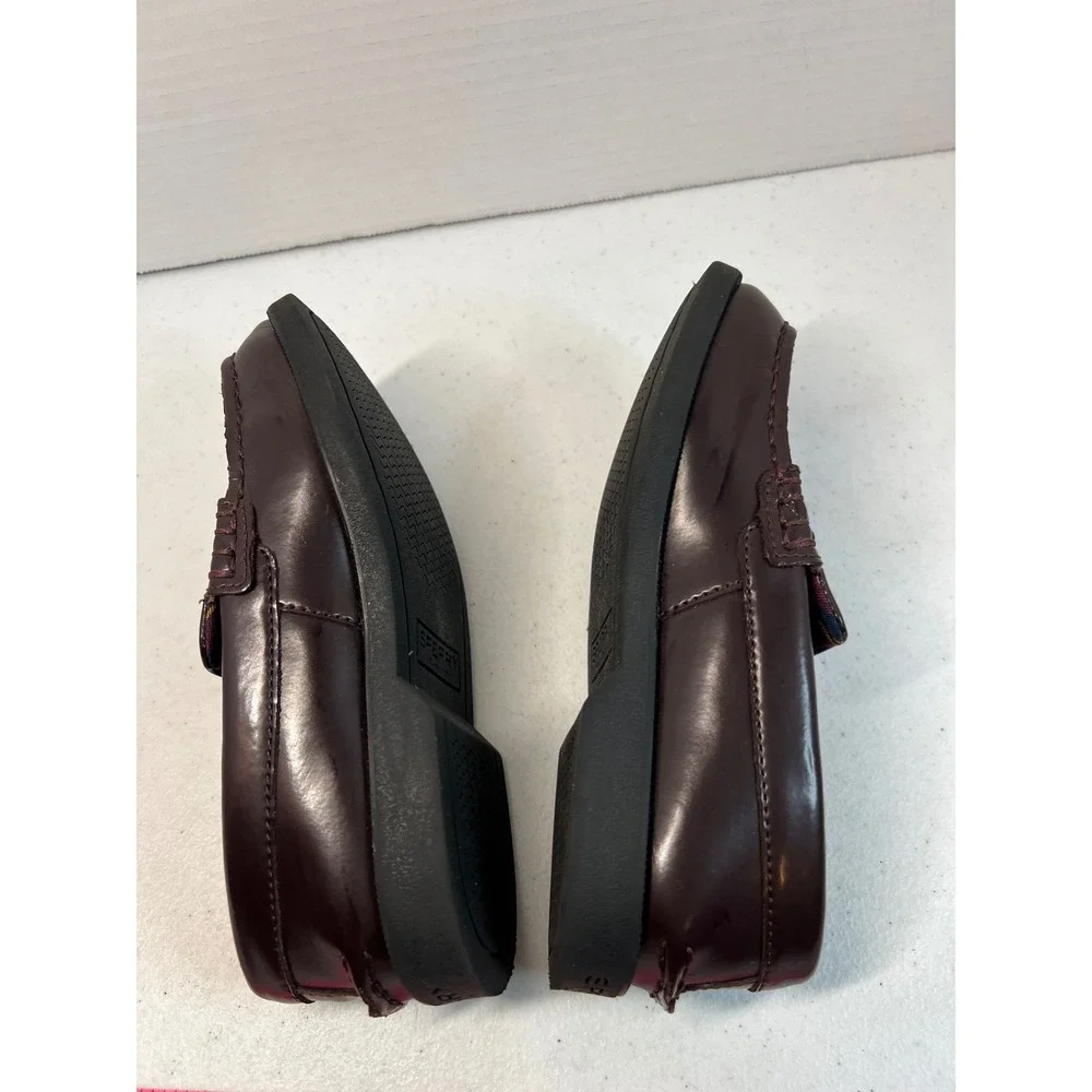 Sperry Kids Plushwave Penny Loafers Burgundy Dress Shoes Size 12.5M STK263476